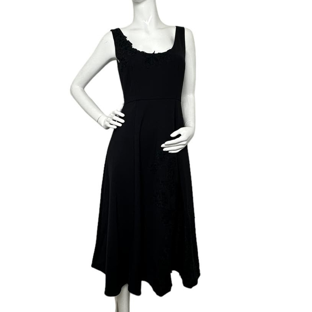 Kate Spade Floral Lace Appliqué Mainline Dress Black Size 6